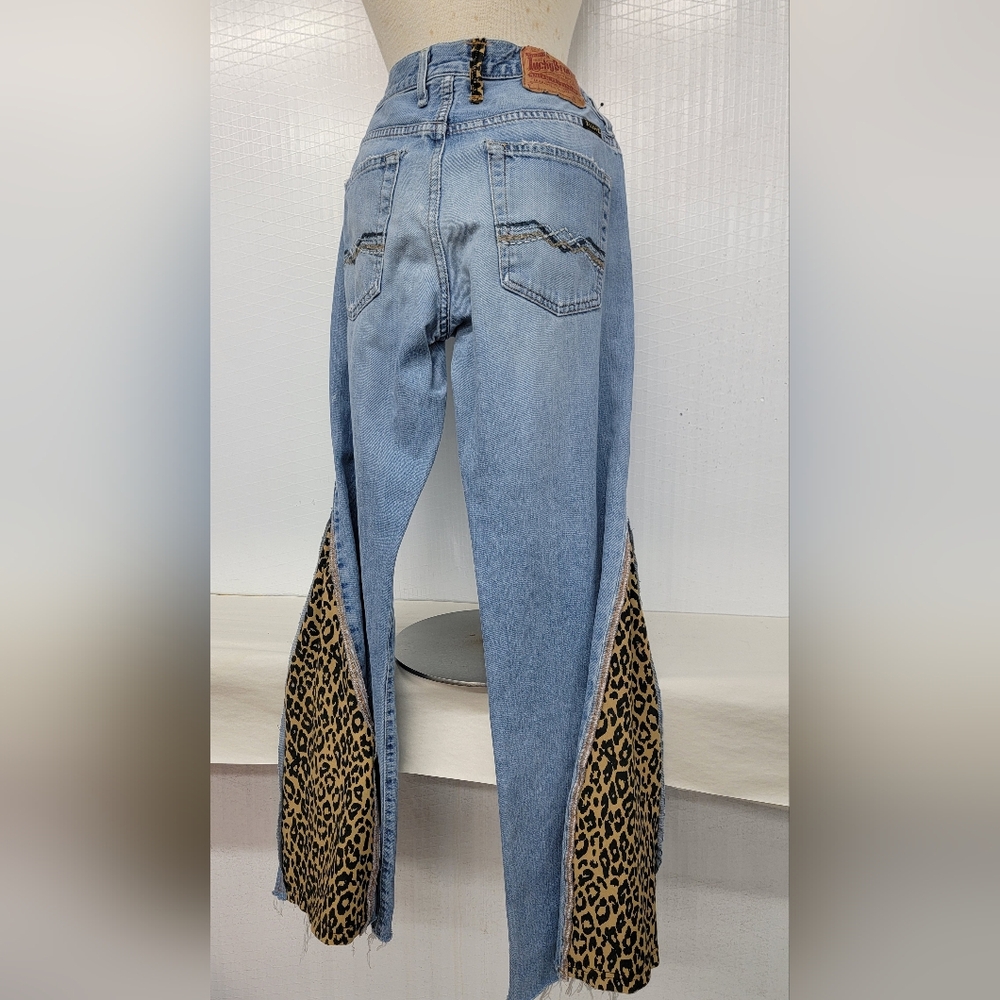 Lucky Brand With Hippie Vibe Bell Bottoms Upcycled - Picture 3 of 12